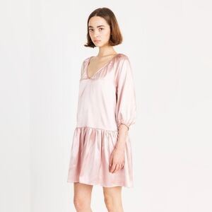 NEW Yana K Barcelona Luxury Satin Mini Dress in Desert Rose size XS